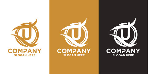Initials u logo design. Initial Letter Logo.