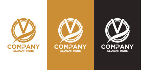 Initials v logo design. Initial Letter Logo.