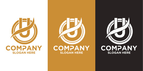 Initials u logo design. Initial Letter Logo.