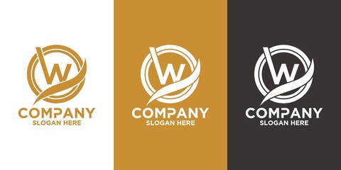 Initials W logo design. Initial Letter Logo.