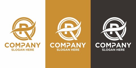 Initials R logo design. Initial Letter Logo.