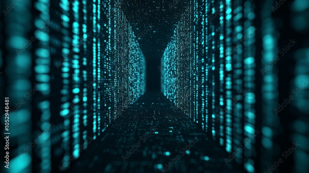 Aufkleber exploring the digital abyss a futuristic perspective on technology and data in a virtual realm of bl