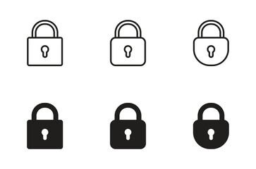 Lock icon set. Padlock icon vector