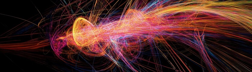 Fototapeta premium Vibrant swirls of light an abstract exploration of colorful energy and motion through digital artistry