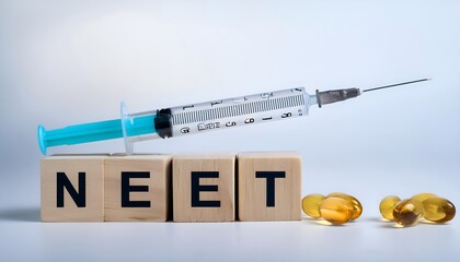 Medical Entrance Test NEET (UG) Concept – Tablet and Syringes