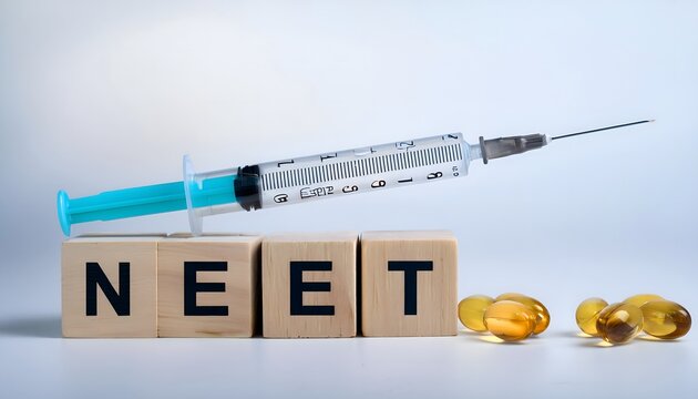 Medical Entrance Test NEET (UG) Concept &ndash; Tablet and Syringes
