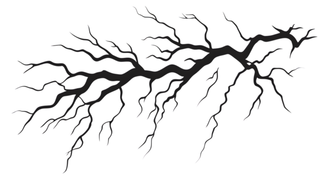 Vector lightning on white background