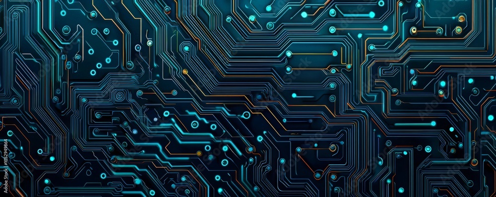 Poster intricate circuitry background illustrating advanced technology and digital connectivity in modern d