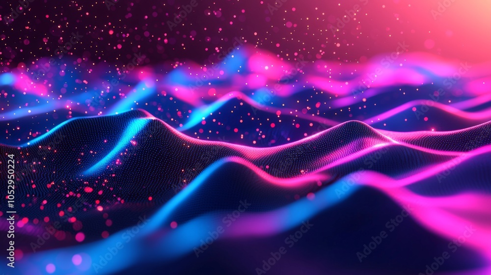 Poster exploring waves of light a stunning visual representation of vibrant colors and dynamic motion in ab