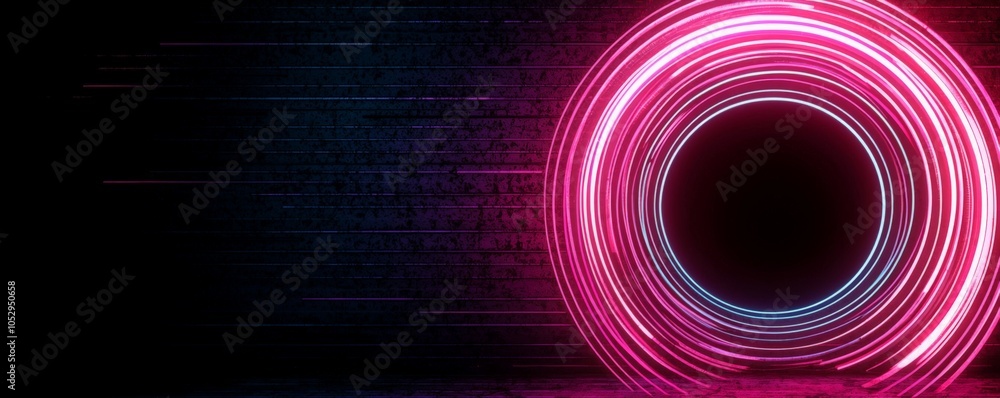 Poster dynamic neon swirls exploring the intersection of light and motion in abstract design artistry