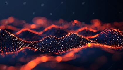 Dynamic flow of particles exploring the beautiful wave patterns of light and color in abstract digital design