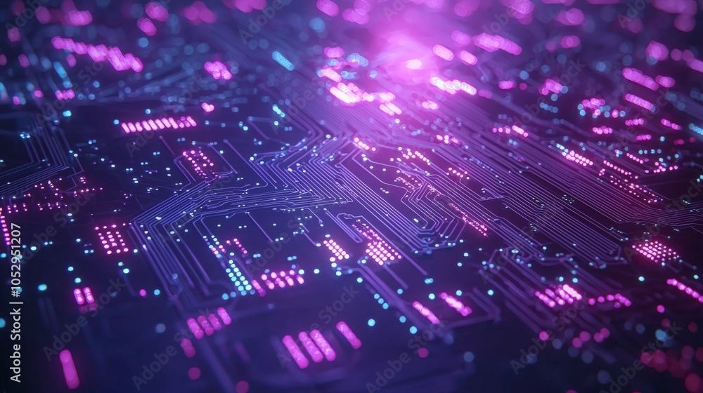 Aufkleber exploring the intricacies of modern circuitry a visual journey through neon-infused technology and d