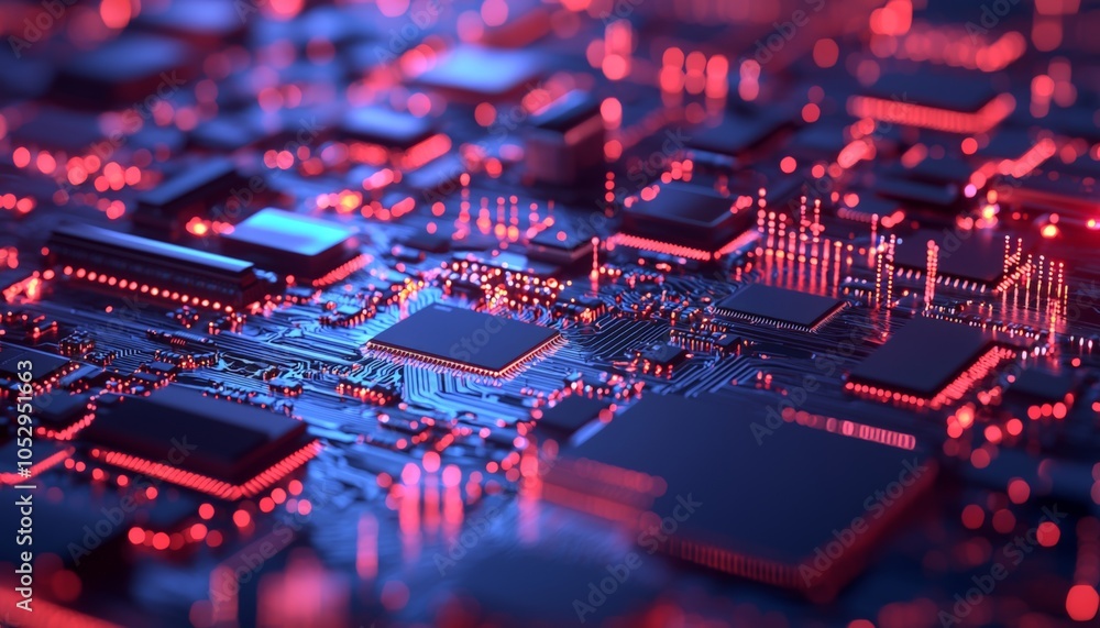 Poster exploring the intricate world of microchips the fusion of technology and innovation in modern electr
