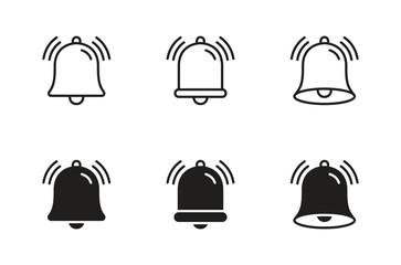 Notification ringing bell icon set