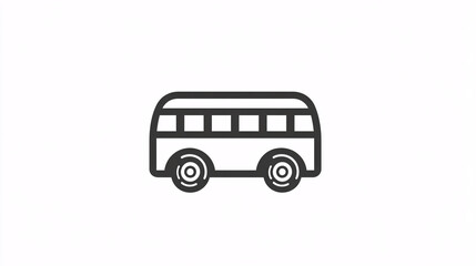 simple black and white line drawing icon of a bus