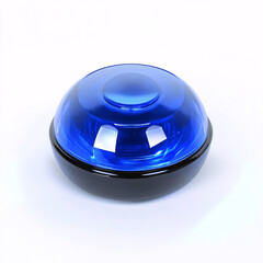 blue glass fitness ball isolated on white background