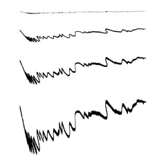 Hand drawn irregular lines. Abstract wave patterns. Dynamic sketchy strokes. Vector illustration.