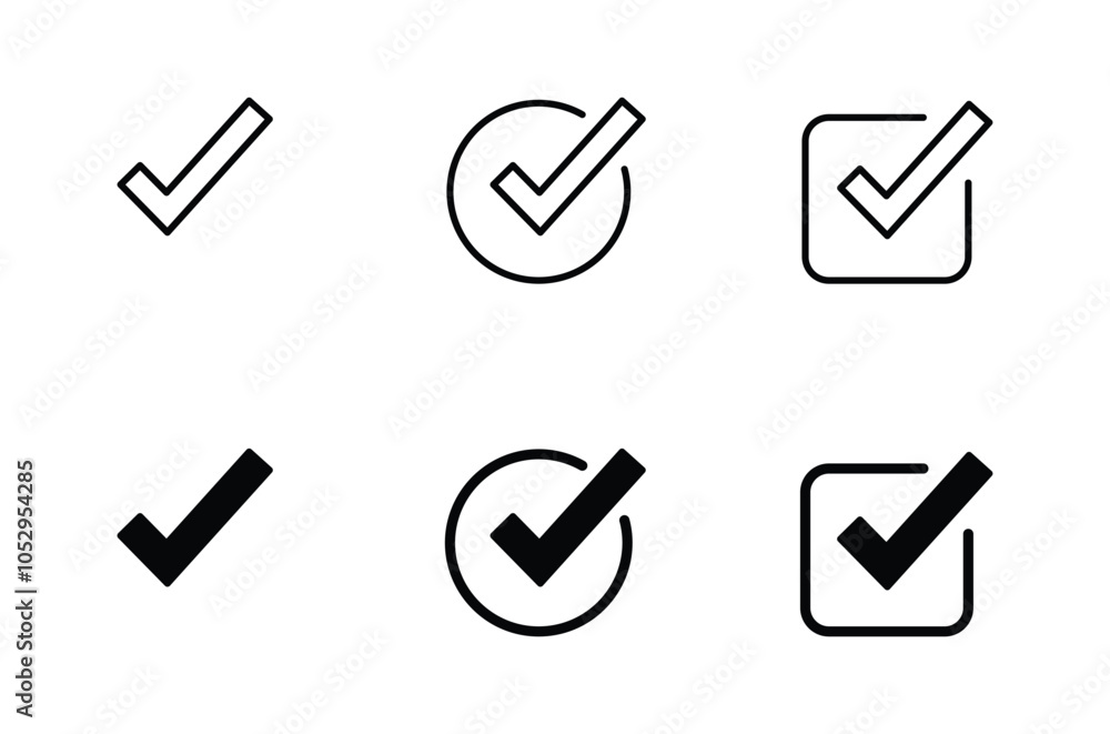 Poster checkmark icon. checkmark vector set. approved symbol vector.