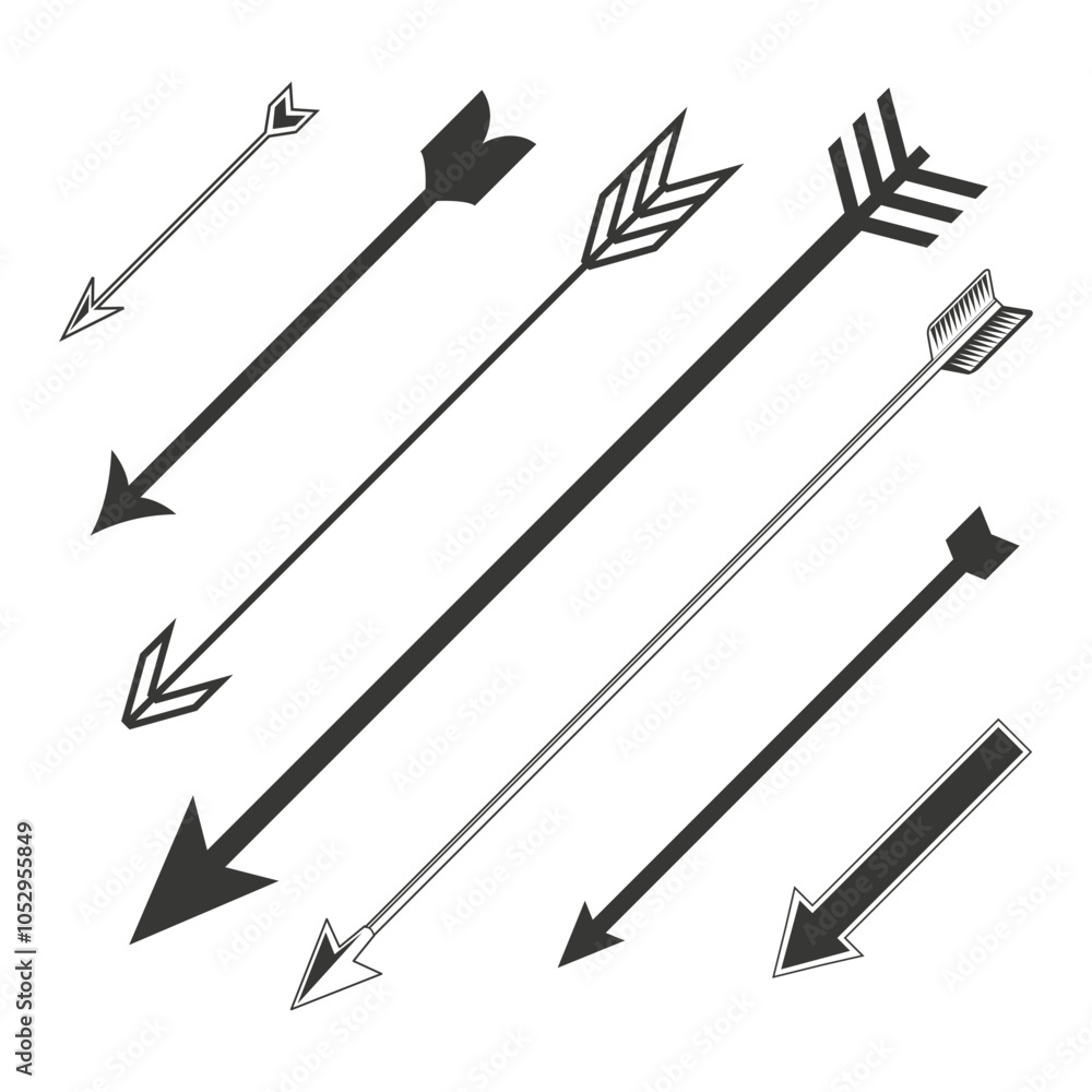 Poster arrow vector set. directional arrow graphic. abstract arrow elements. pointed arrow shapes.