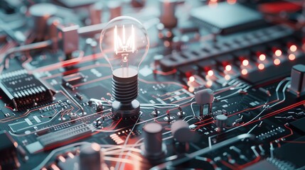 3D Icon of Technological Innovation - a cutting-edge and inspiring visual. The 3D icon of technological innovation represents a forward-thinking and dynamic digital scene. It showcases the essence of 