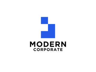 Obraz premium Initial Letter J Logo. Blue Shape Cutout Style isolated on White Background. Usable for Business and Branding Logos.