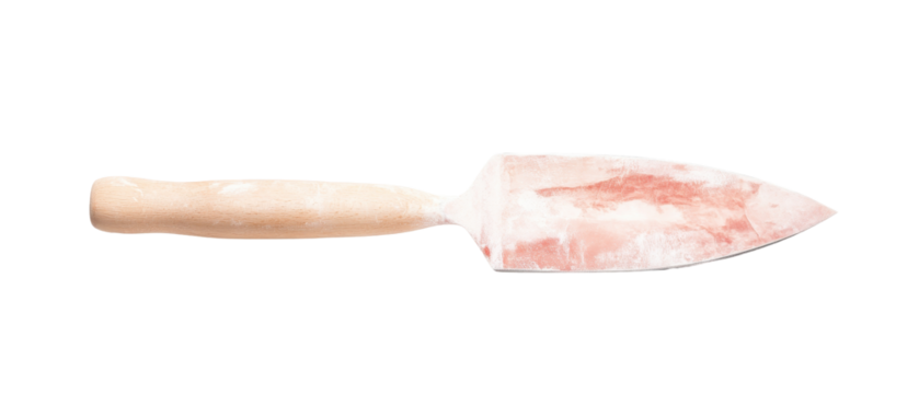 A wooden spatula with a pink handle