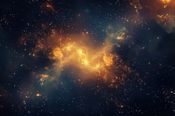 Glowing Nebula and Stars in the Cosmos