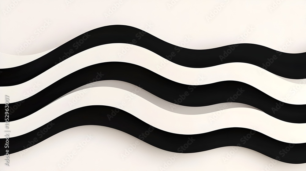 Poster Captivating monochromatic wave patterns with smooth soft lines create a serene and modern aesthetic perfect for a variety of graphic design applications such as wallpapers backgrounds and templates