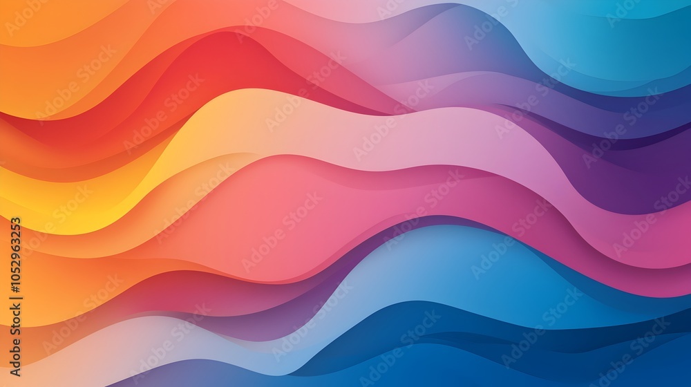 Aufkleber Captivating abstract design featuring mesmerizing neon gradient waves in a bold futuristic pattern that adds depth motion and vibrant energy to digital visuals