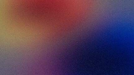 Red purple blue color flow grainy gradient texture background. Abstract dark colorful noisy gradient with vibrant, glowing, bright, shine colors, wave shaped, website cover, header