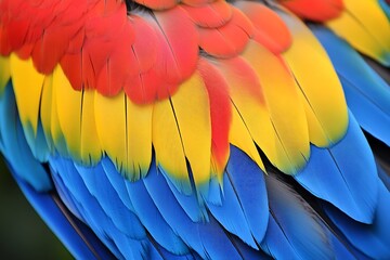 Obraz premium Close-up of Vibrant Macaw Feathers