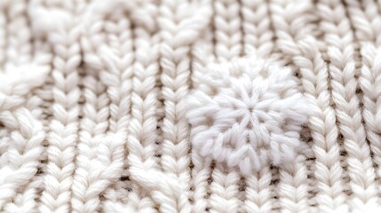 White Knitted Texture Snowflake