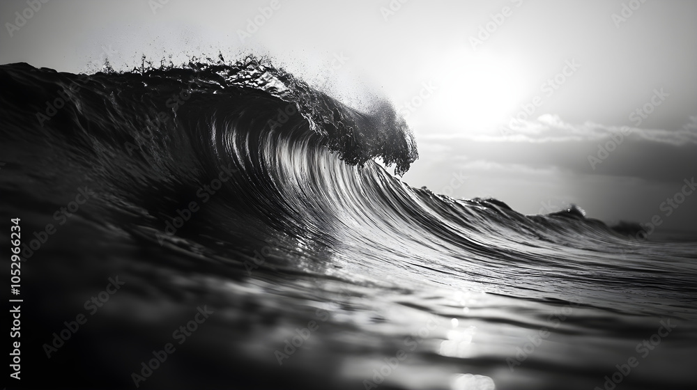 Aufkleber small wave rolling forward with a smooth, curved crest just before it breaks