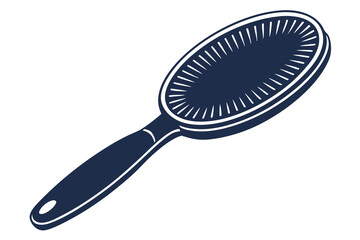  oval hairbrush with handle isolated on white background