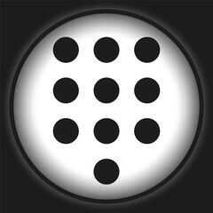 Obraz premium Black dots symbol. Circular dot grid. Centered radial pattern. Vector background.