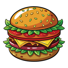 Lentil Burger on White Background Vector Illustration with Detailed Texture and Realistic Presentation