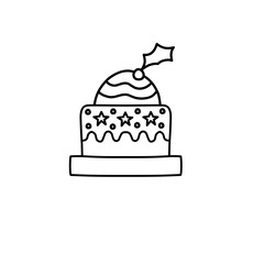 Christmas cake outline