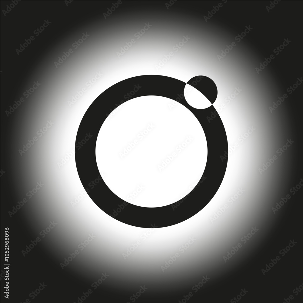 Poster abstract circle icon. white glow effect. simple geometric shape. vector illustration.