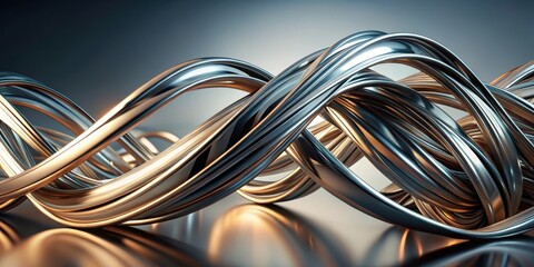 Abstract Metallic Intertwined Curves A Visual Symphony of Flow and Form