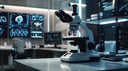 Innovative Veterinary Laboratory: Modern Trinocular Microscope for Detailed Medical Diagnostics