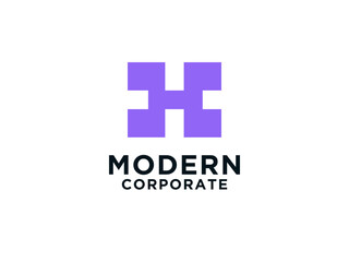 Obraz premium Initial Letter H logo. Geometric Shape Origami Style with Arrow isolated on White Background. Usable for Business and Branding Logos.