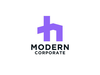 Fototapeta premium Initial Letter H logo. Geometric Shape Origami Style with Arrow isolated on White Background. Usable for Business and Branding Logos.