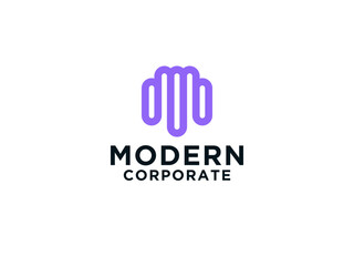 Modern Initial Letter M Logo. Geometric Shape M Letter isolated on White Background. Usable for Business and Branding Logos.