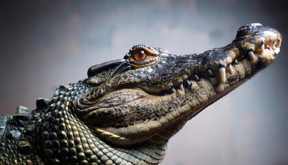 Obraz premium Colse up crocodile on background
