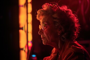 Mature Woman in Dramatic Lighting