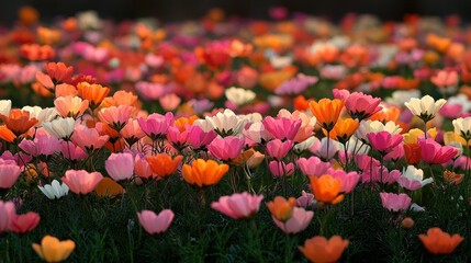 Colorful Poppy Flowers Blooming in Field