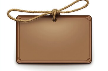 Simple Brown Label Tag With Twine String Attached