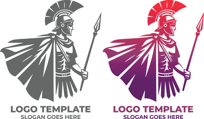 Roman Soldier Logo Design Template