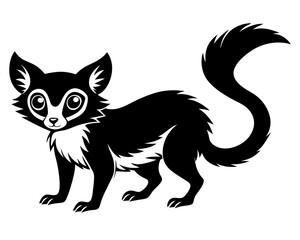 Aye aye vector silhouette on a white background