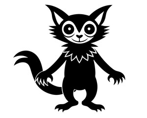 Aye aye vector silhouette on a white background